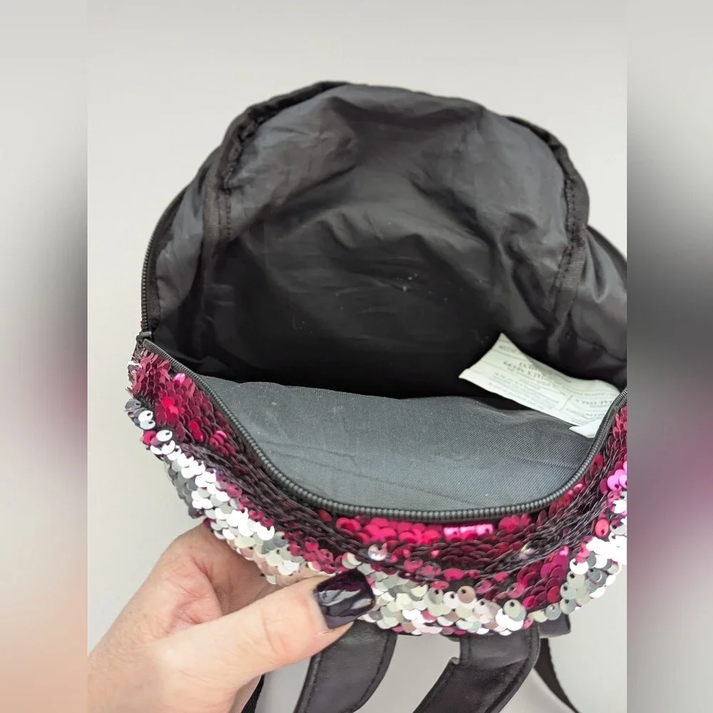 Sparkling Pink & Silver Sequin Kids Backpack/Knapsack/Bag
